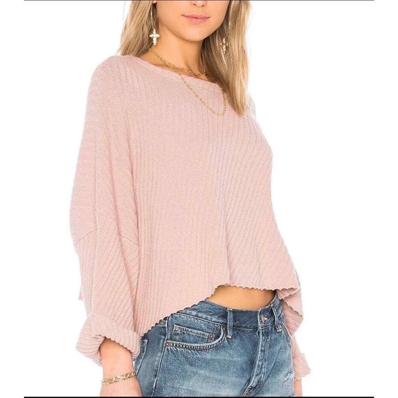 Free People Sweaters - NWT Free People I Can’t Wait Dusty Rose Cropped Oversized Sweater